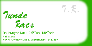 tunde racs business card